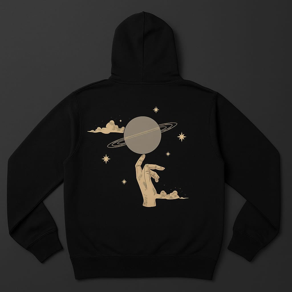 Spinning Planet on Finger Hoodies