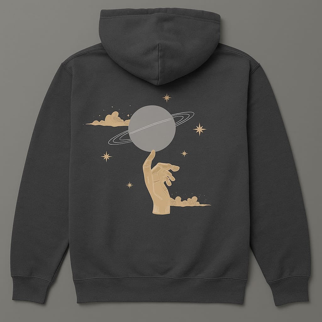 Spinning Planet on Finger Hoodies